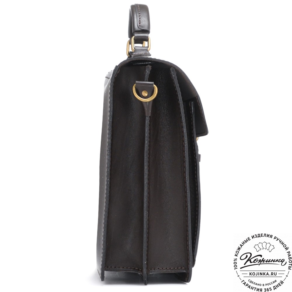 Мужской кожаный портфель "Премьер" (тёмно-коричневый)